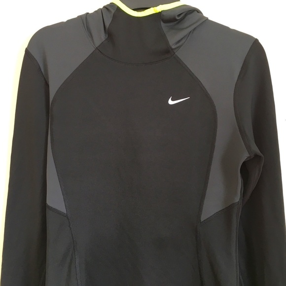 Nike Dri Fit Black Long Sleeve pullover athleisure hoodie - Picture 3 of 14